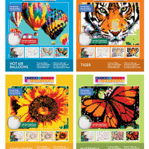  Stick Together Sunflower Sticker Mosaic, Perfect Collaborative  Group Project, For Kids, Adults, Sticker by Number, Includes Poster,  Stickers, Color Key, and Instructions. Project is 40” x 36” : Toys & Games